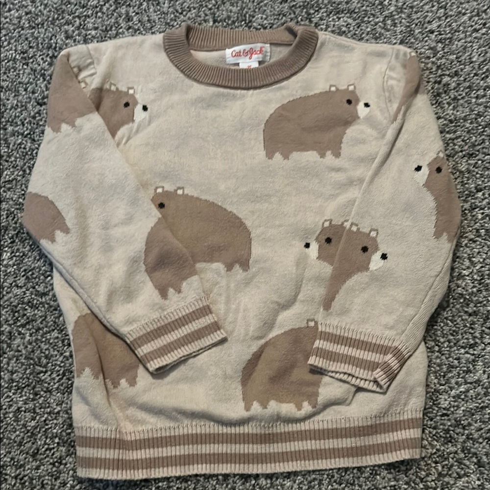 Cat & Jack Cream Hippo Crewneck Sweater
